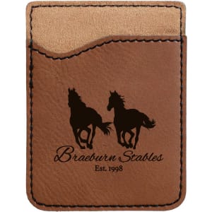 Dark Brown Leatherette Phone Wallet