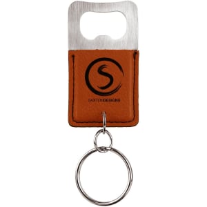 Rawhide Leatherette Rectangle Bottle Opener Keychain