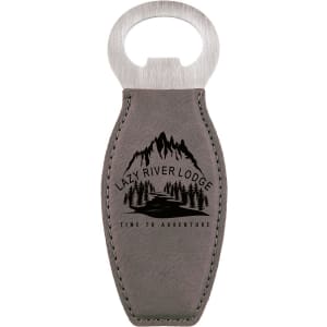 Gray Leatherette Magnetic Bottle Opener