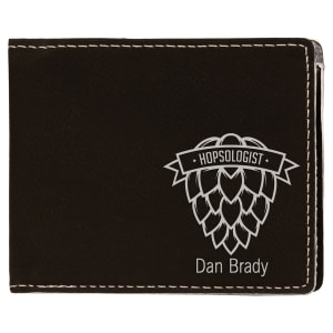 Black/Silver Leatherette Bifold Wallet