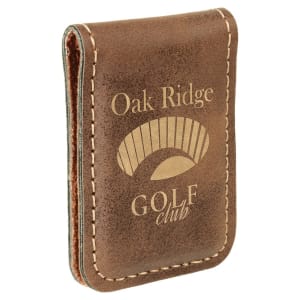 Rustic/Gold Leatherette Money Clip