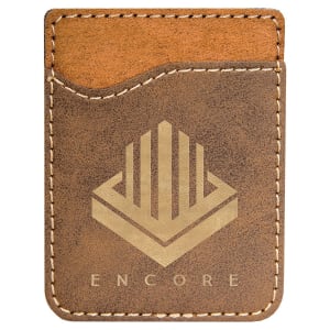 Rustic/Gold Leatherette Phone Wallet