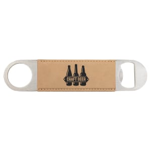 Light Brown Leatherette Bottle Opener