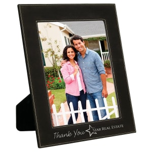 Black/Silver Leatherette Photo Frame