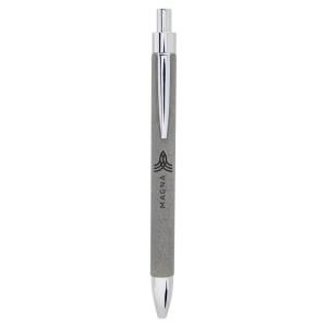 Gray Leatherette Ballpoint Pen