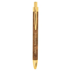 Rustic/Gold Leatherette Ballpoint Pen