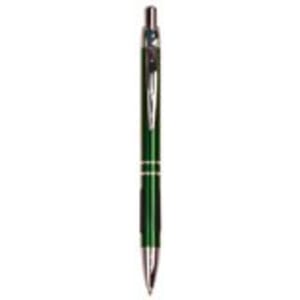 Gloss Green Anodized Aluminum Ballpoint Pen with Rubber Gripper