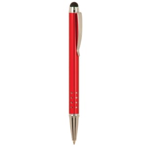 Gloss Red Anodized Aluminum Ballpoint Pen with Stylus