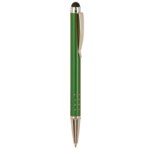 Gloss Green Anodized Aluminum Ballpoint Pen with Stylus