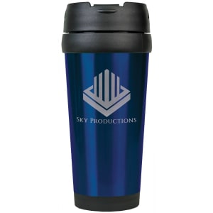 Gloss Blue 16 oz. Travel Mug