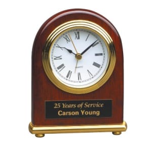 Rosewood Arch Desk Clock