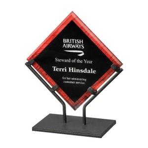 Red Galaxy Acrylic Plaque with Iron Stand