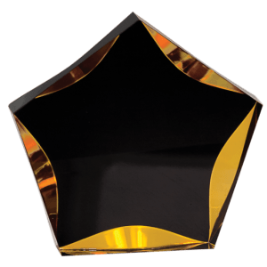 BLACK/GOLD LUMINARY STAR ACRYLIC