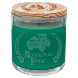 Fresh Pine Glass Candle with Wood Lid