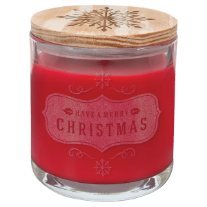 Peppermint Twist Glass Candle with Wood Lid