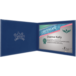 Blue/Silver Leatherette Certificate Holders