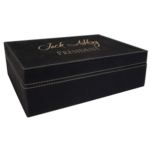 Black/Gold Leatherette Gift Box