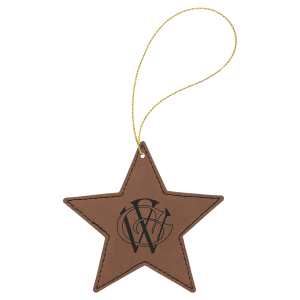 Dark Brown Leatherette Star Ornament