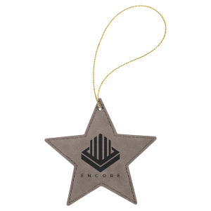 Gray Leatherette Star Ornament