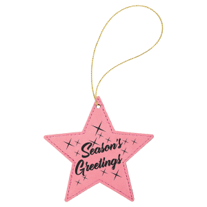 Pink Leatherette Star Ornament