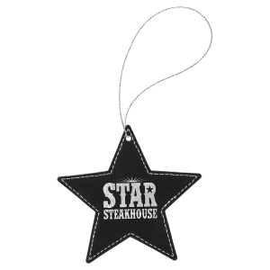 Black/Silver Leatherette Star Ornament