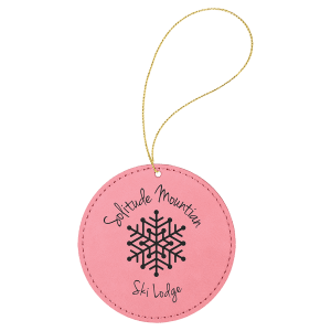 Pink Leatherette Round Ornament