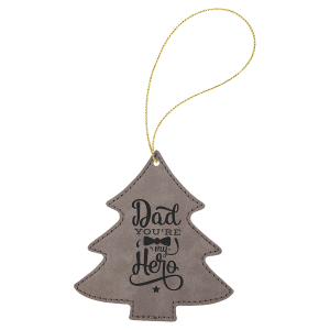 Gray Leatherette Tree Ornament