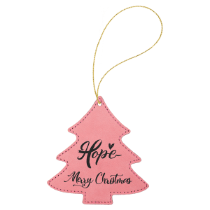 Pink Leatherette Tree Ornament