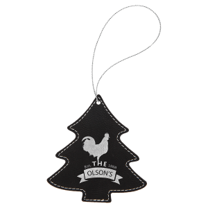 Black/Silver Leatherette Tree Ornament