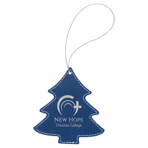 Blue/Silver Leatherette Tree Ornament