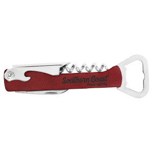 Rose Leatherette Wine Bottle Opener