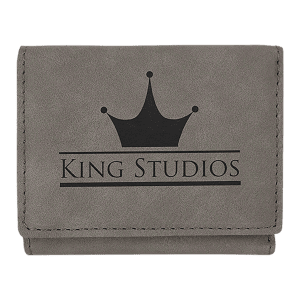 Gray Leatherette Trifold Wallet with RFD Blocking