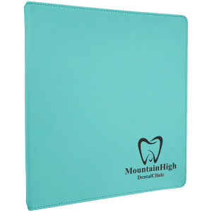 Teal Laserable Leatherette 3 Ring Binder with 1 Slant D Rings