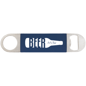 Navy Blue/White Bottle Opener with Silicone Grip
