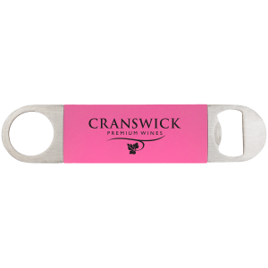 Pink/White Bottle Opener with Silicone Grip