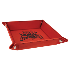 Red Leatherette Snap Up Tray