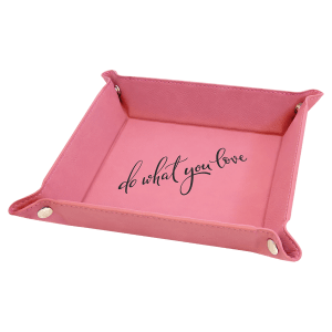 Pink Leatherette Snap Up Tray