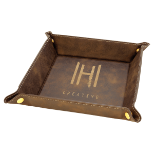 Rustic Leatherette Snap Up Tray