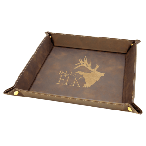 Rustic Leatherette Snap Up Tray