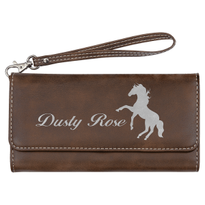 Rustic/Silver Leatherette Wallet with Strap