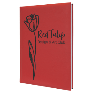 Red Leatherette Sketch Book with White Unlined Paper