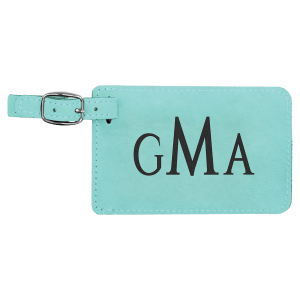 Teal Leatherette Luggage Tag