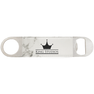 White Marble Leatherette Bottle Opener