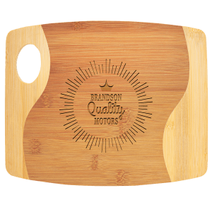 Two-Tone Bamboo Cutting Board with Handle