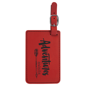 Red Leatherette Luggage Tag