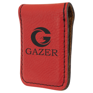 Red Leatherette Money Clip