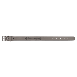 Gray Small Leatherette Dog Collar