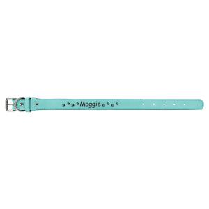 Teal Small Leatherette Dog Collar