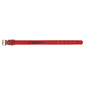 Red Small Leatherette Dog Collar