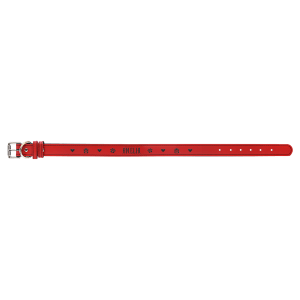 Red Extra Large Leatherette Dog Collar